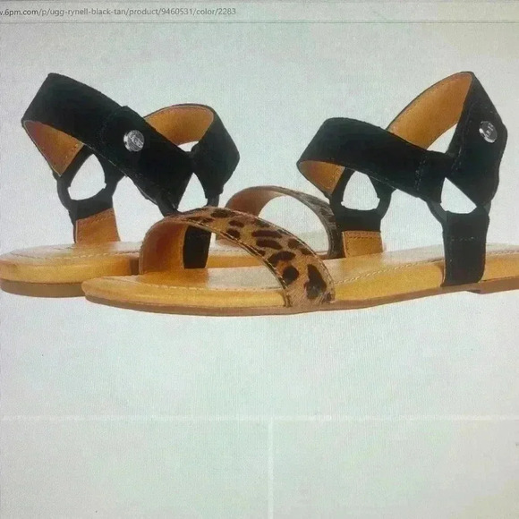 UGG Girls' Rynell Leopard Print Sandals - Picture 9 of 10